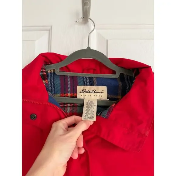 Eddie Bauer Vintage 90s Cherry Red All Weather Jacket - Picture 3 of 4